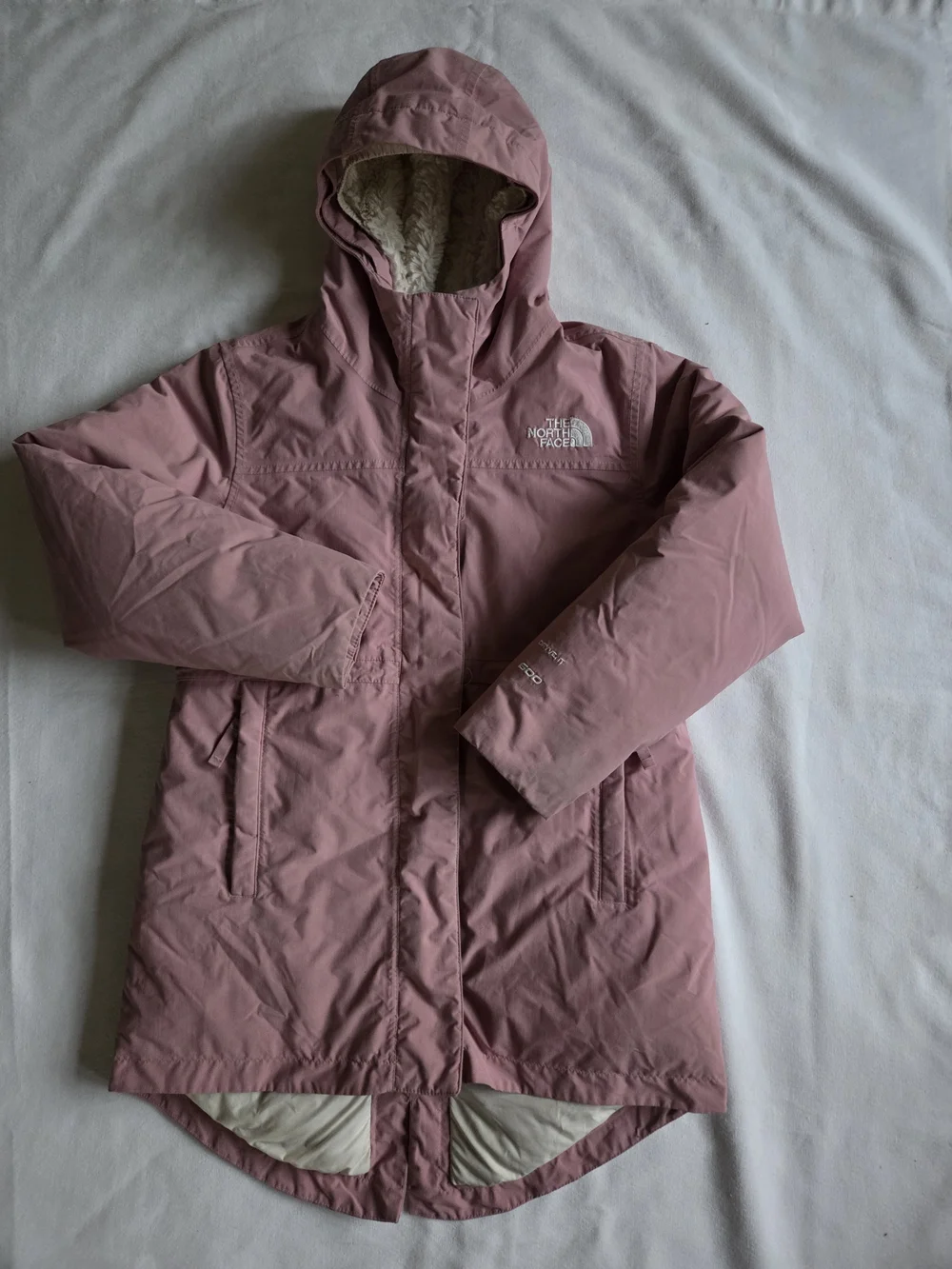 The North Face Girls Pink Hooded Parka Jacket